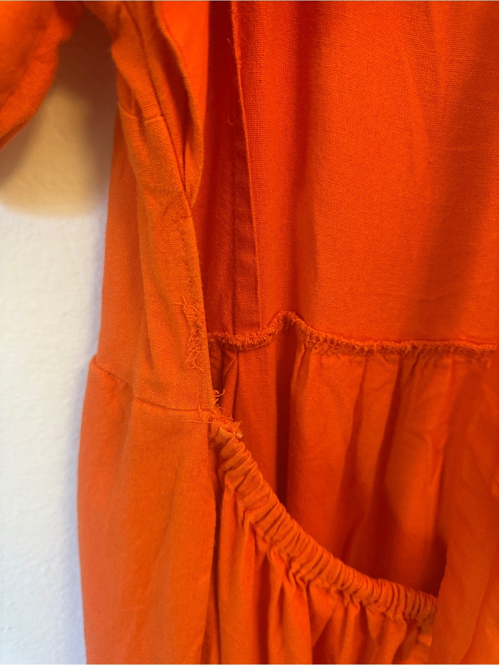 Who What Wear Orange Puff-Sleeve Square-Neck Midi Dress - Picture 5 of 5
